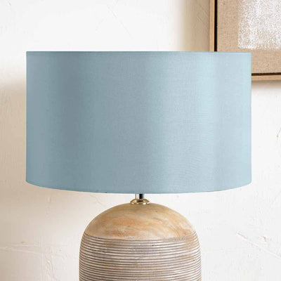 Pacific Lifestyle Lighting Zara 35cm Duck Egg Silk Lined Cylinder Shade House of Isabella UK