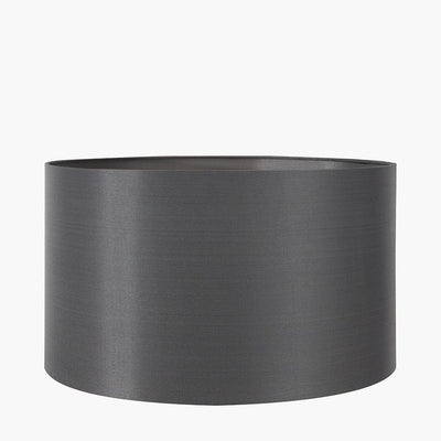 Pacific Lifestyle Lighting Zara 40cm Steel Grey Silk Lined Cylinder Shade House of Isabella UK