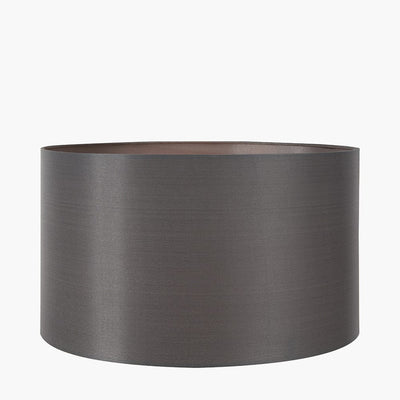 Pacific Lifestyle Lighting Zara 40cm Steel Grey Silk Lined Cylinder Shade House of Isabella UK