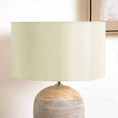 Pacific Lifestyle Lighting Zara 45cm Almond Silk Lined Cylinder Shade House of Isabella UK