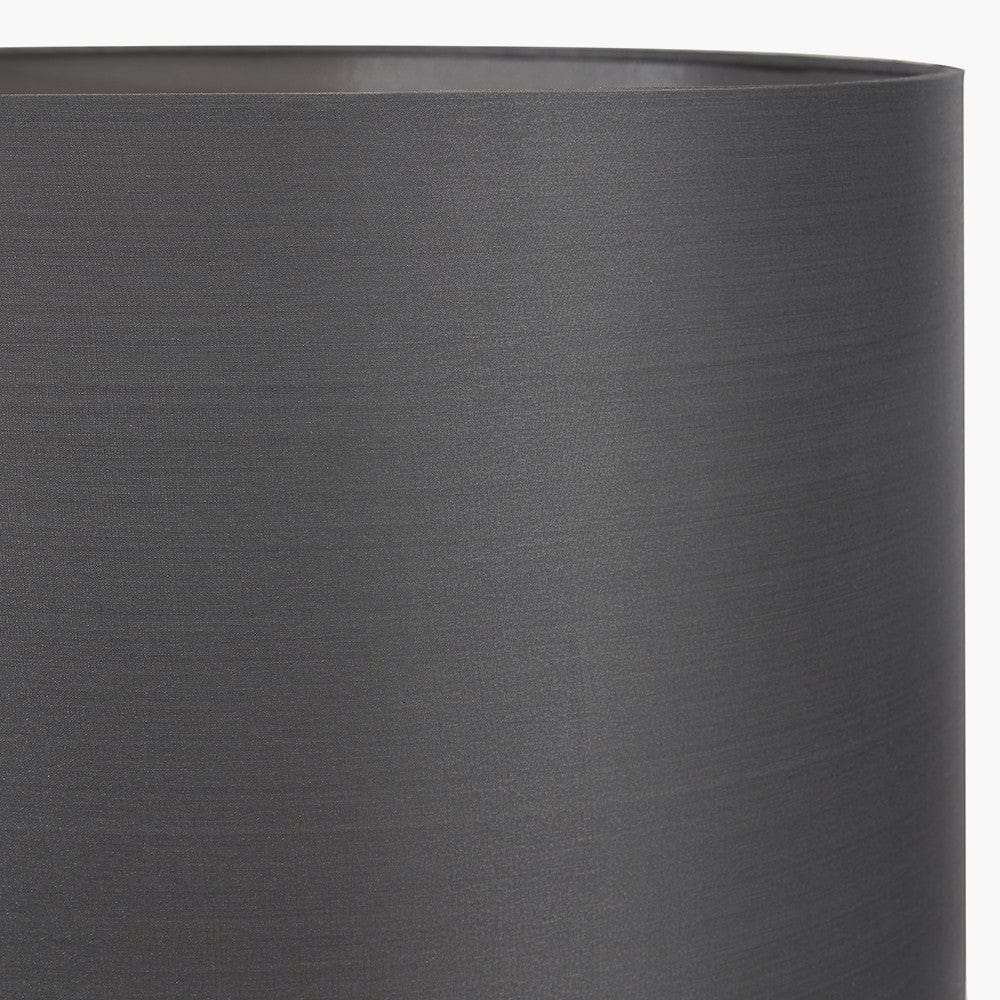 Pacific Lifestyle Lighting Zara 45cm Steel Grey Silk Lined Cylinder Shade House of Isabella UK