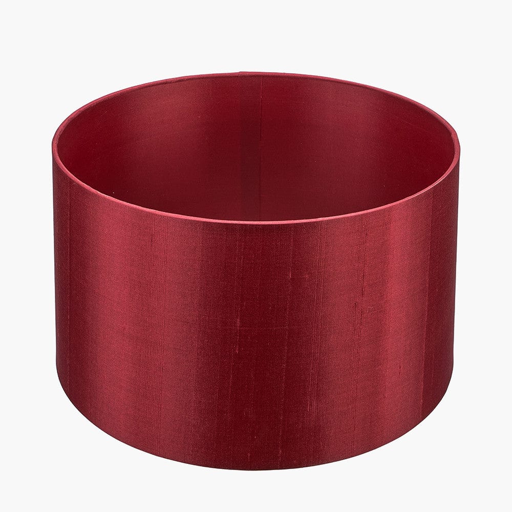 Zebra Black Hand Painted Metal Table Lamp Base with Zara 40cm Mulberry Silk Lined Cylinder Lampshade.