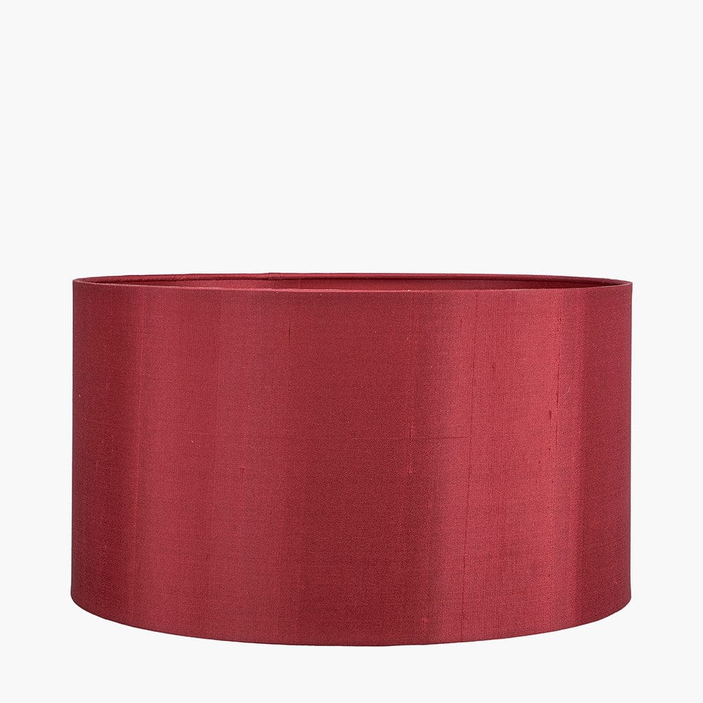 Zebra Black Hand Painted Metal Table Lamp Base with Zara 40cm Mulberry Silk Lined Cylinder Lampshade.