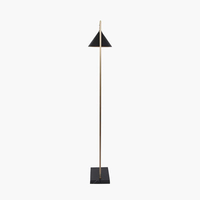 Pacific Lifestyle Lighting Zeta Matt Black and Antique Brass Floor Lamp House of Isabella UK