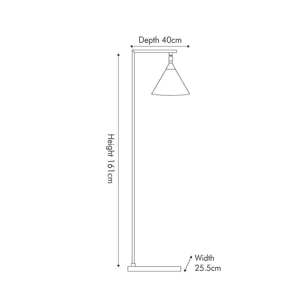 Zeta Matt Black and Antique Brass Floor Lamp.