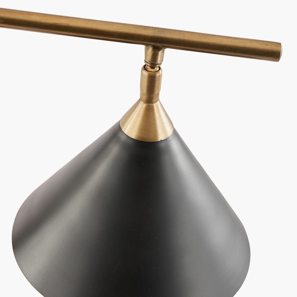 Zeta Matt Black and Antique Brass Table Lamp.