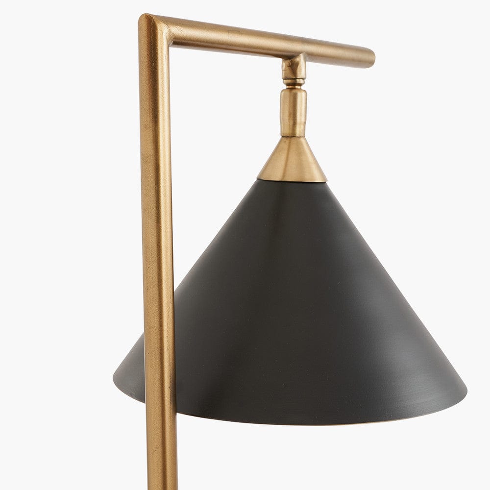 Zeta Matt Black and Antique Brass Table Lamp.