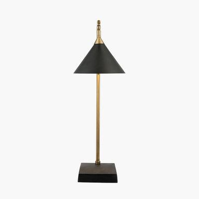 Pacific Lifestyle Lighting Zeta Matt Black and Antique Brass Table Lamp House of Isabella UK