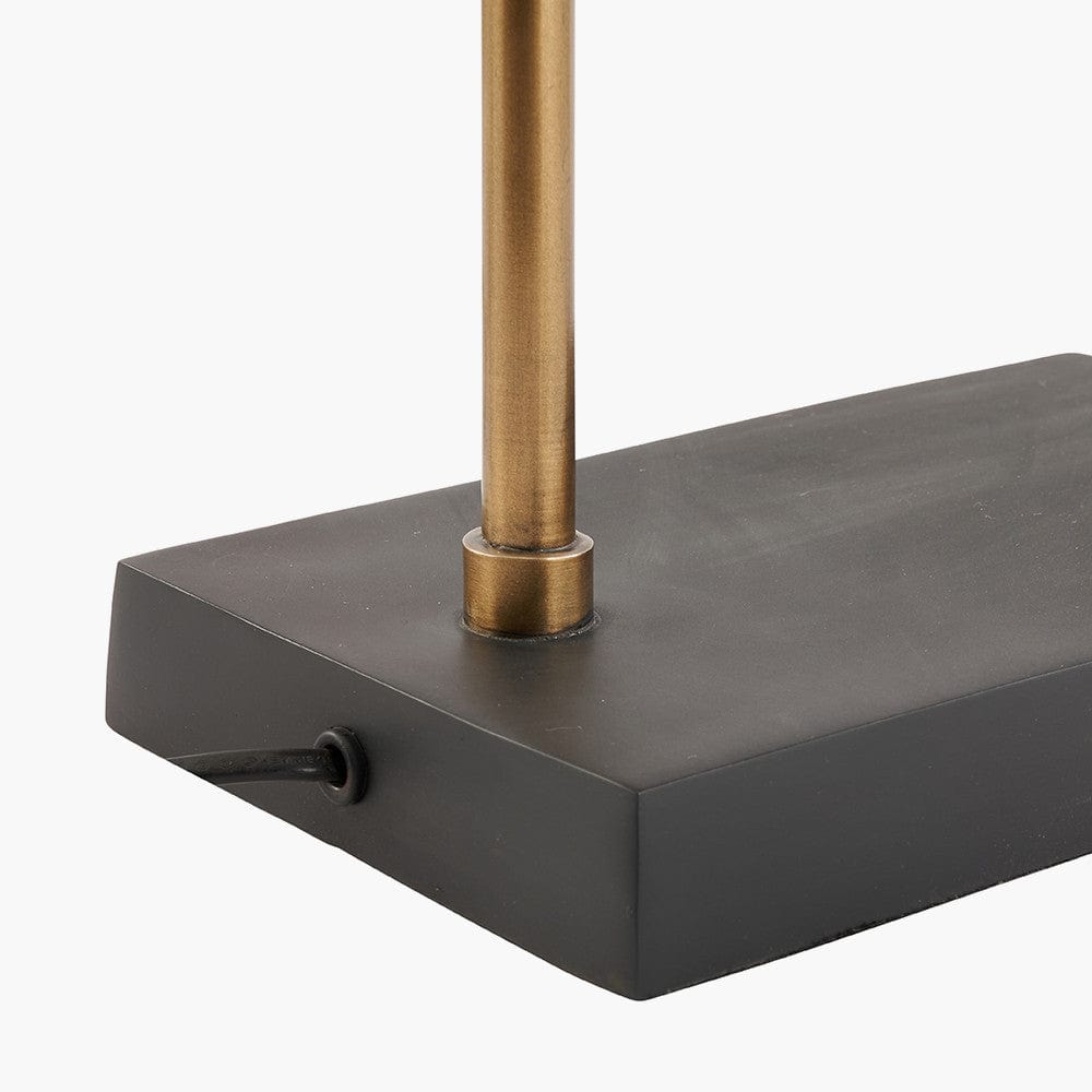 Zeta Matt Black and Antique Brass Table Lamp.