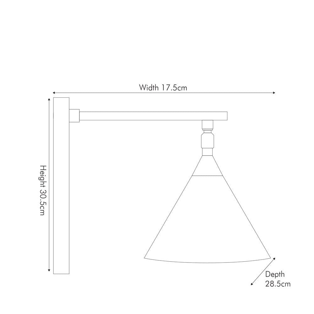 Zeta Matt Black and Antique Brass Wall Lamp.