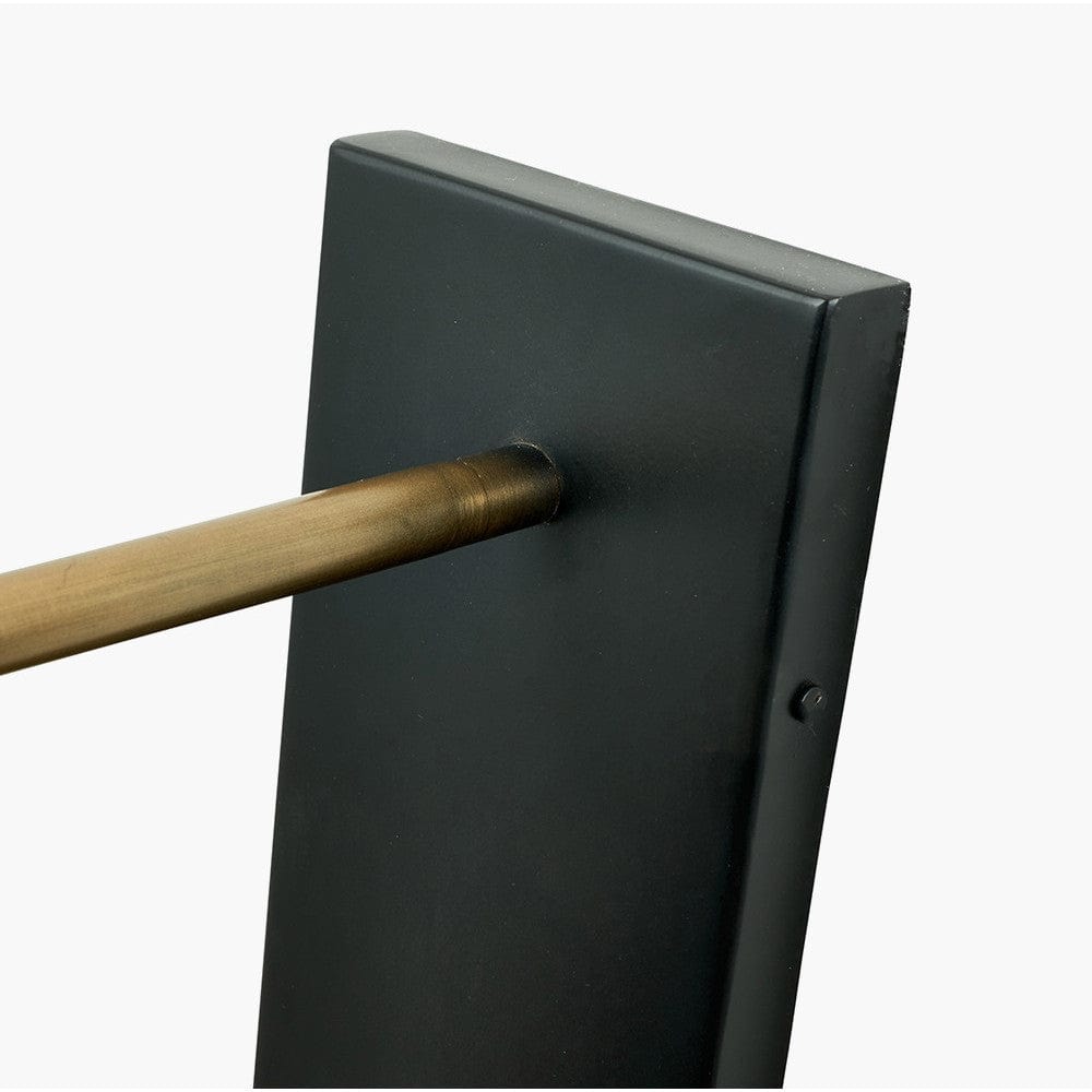 Zeta Matt Black and Antique Brass Wall Lamp.