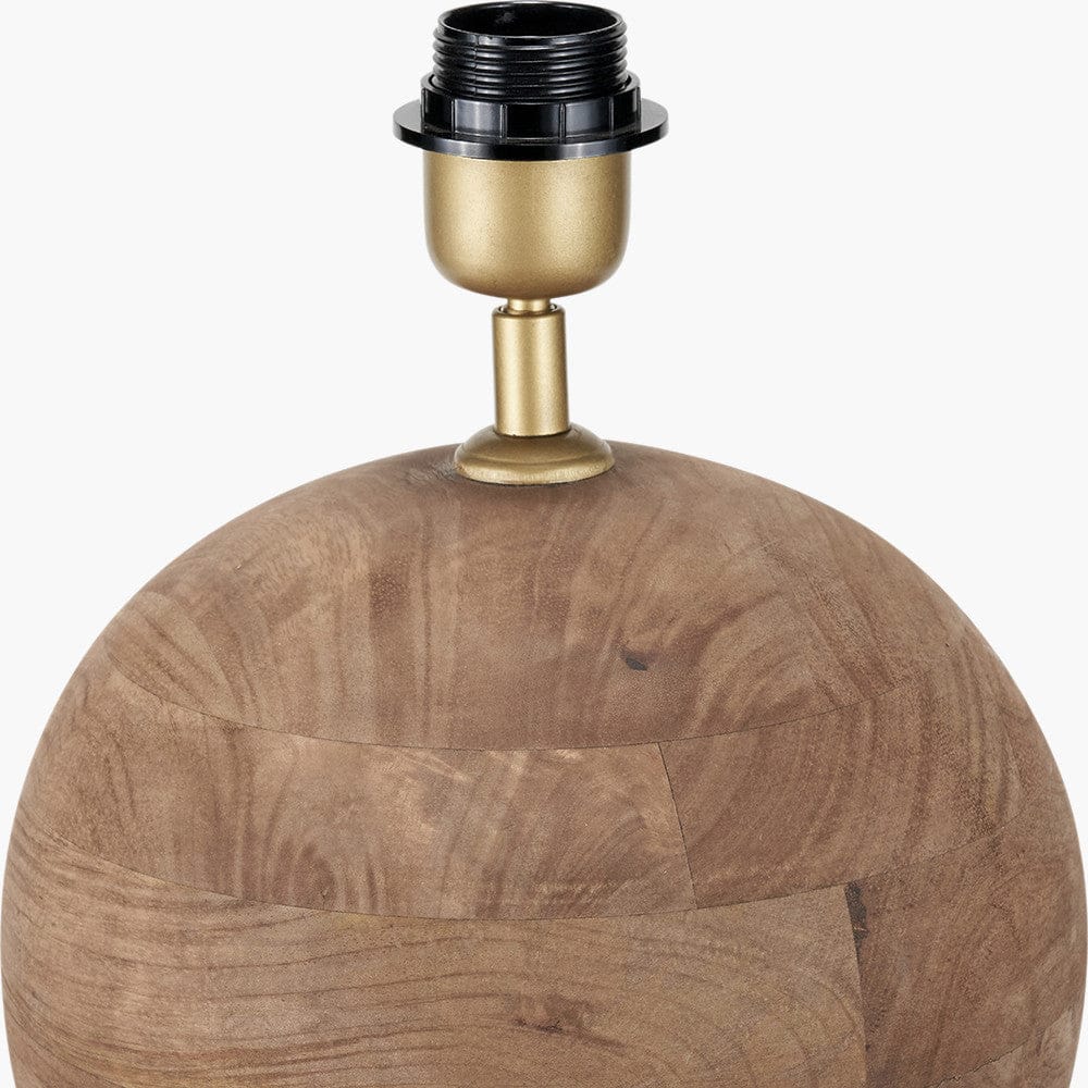 Pacific Lifestyle Lighting Ziva Antique Brown Round Wood Table Lamp Base House of Isabella UK