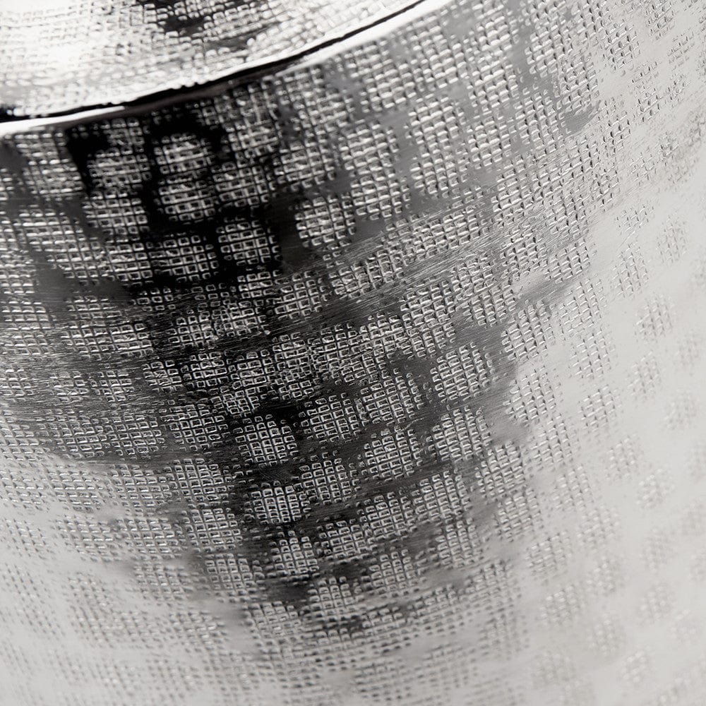 Zuri Shiny Silver Metal Pot Table Lamp.