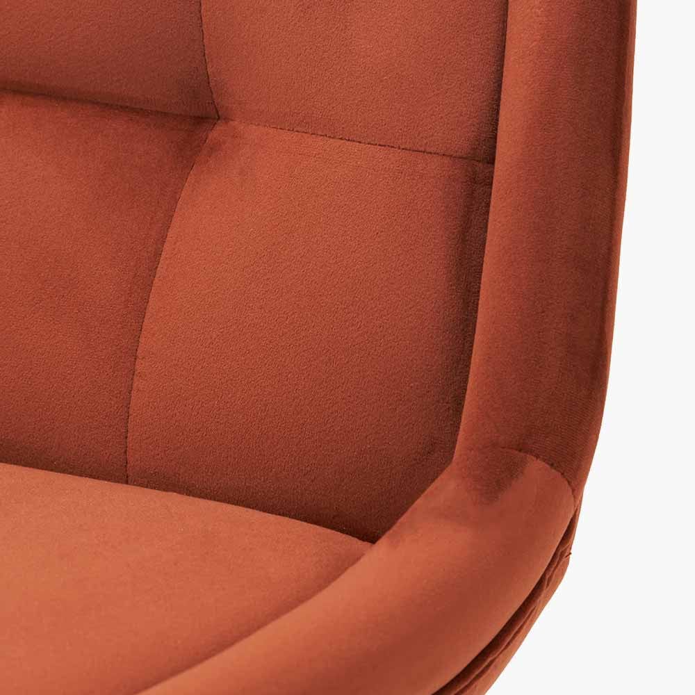 Alba Cinnamon Velvet and Black Metal Bar Stool | OUTLET.