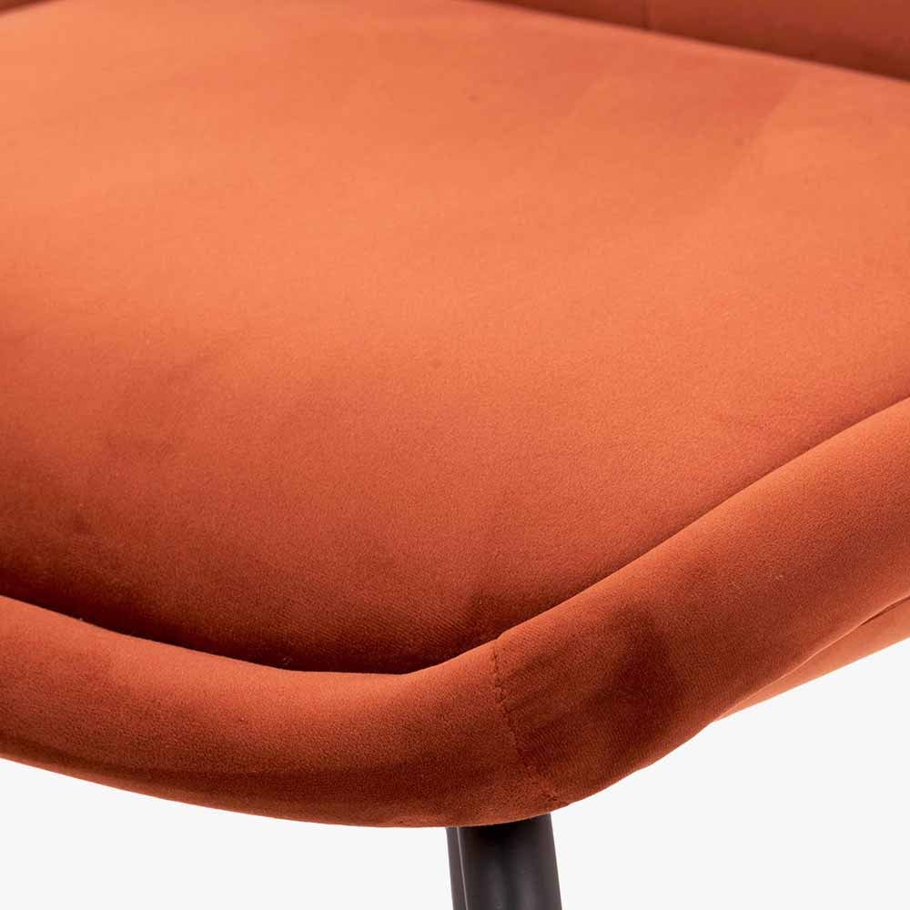 Alba Cinnamon Velvet and Black Metal Bar Stool | OUTLET.