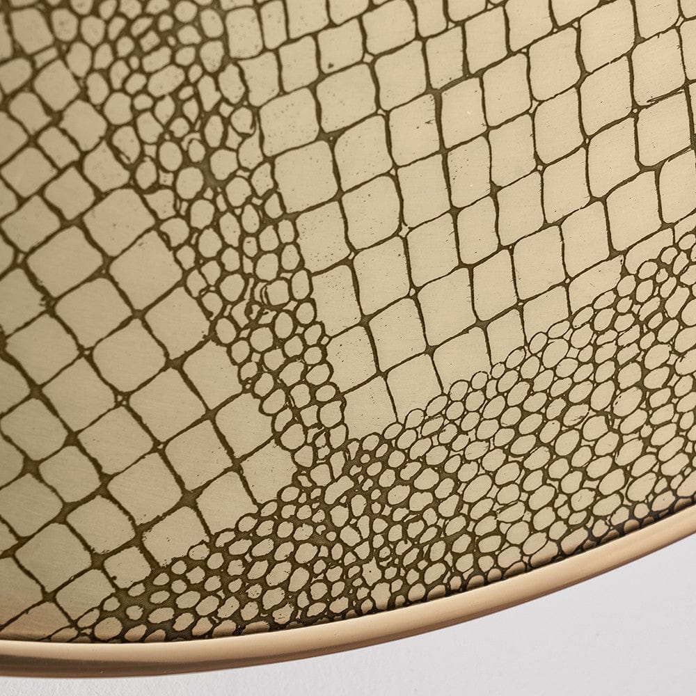 Antique Brass Metal Round Wall Mirror.