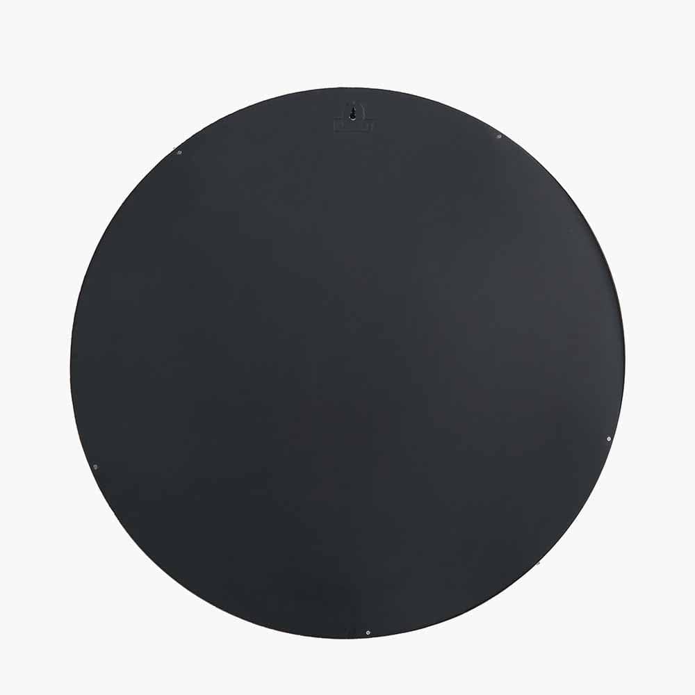 Antique Silver Metal Round Wall Mirror.