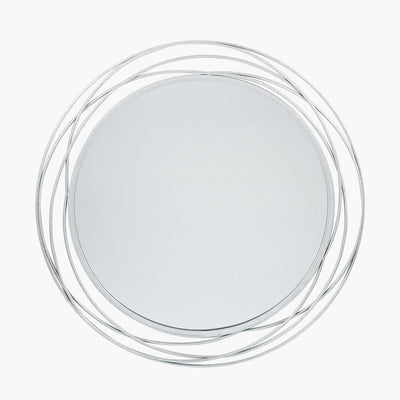 Pacific Lifestyle Living Antique Silver Metal Swirl Round Wall Mirror House of Isabella UK