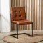 Pacific Lifestyle Living Arlo Vintage Brown Leather & Iron Buttoned Chair House of Isabella UK