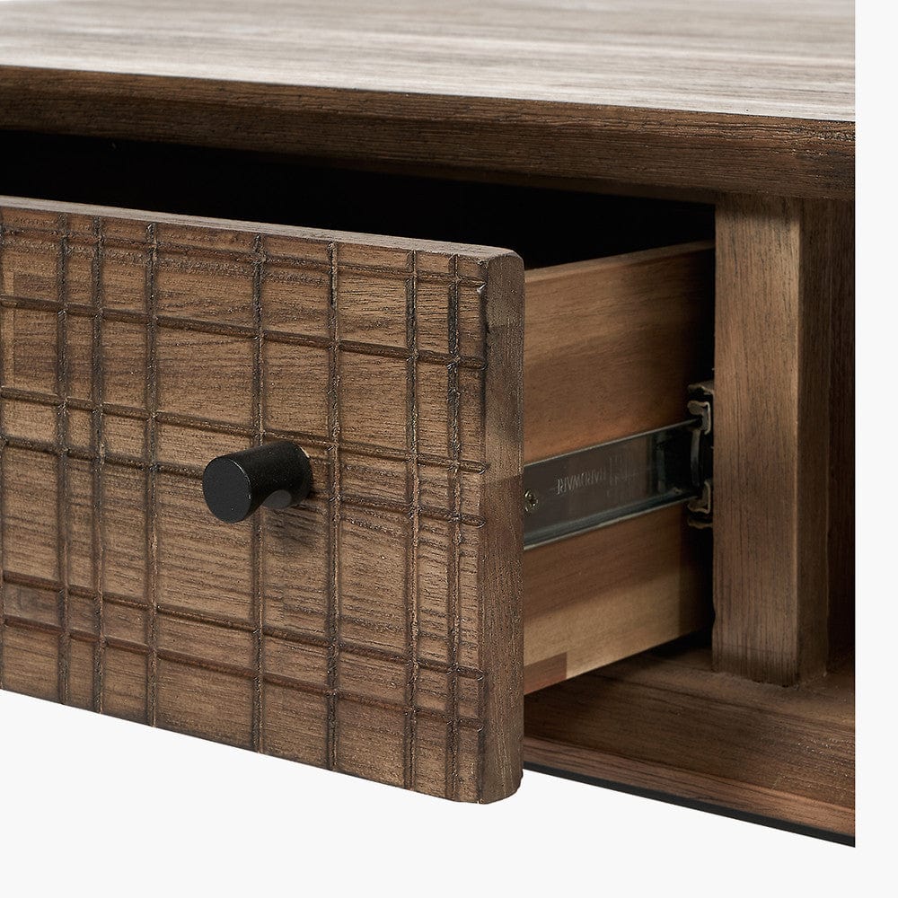 Arte Acacia Wood 2 Drawer Coffee Table.