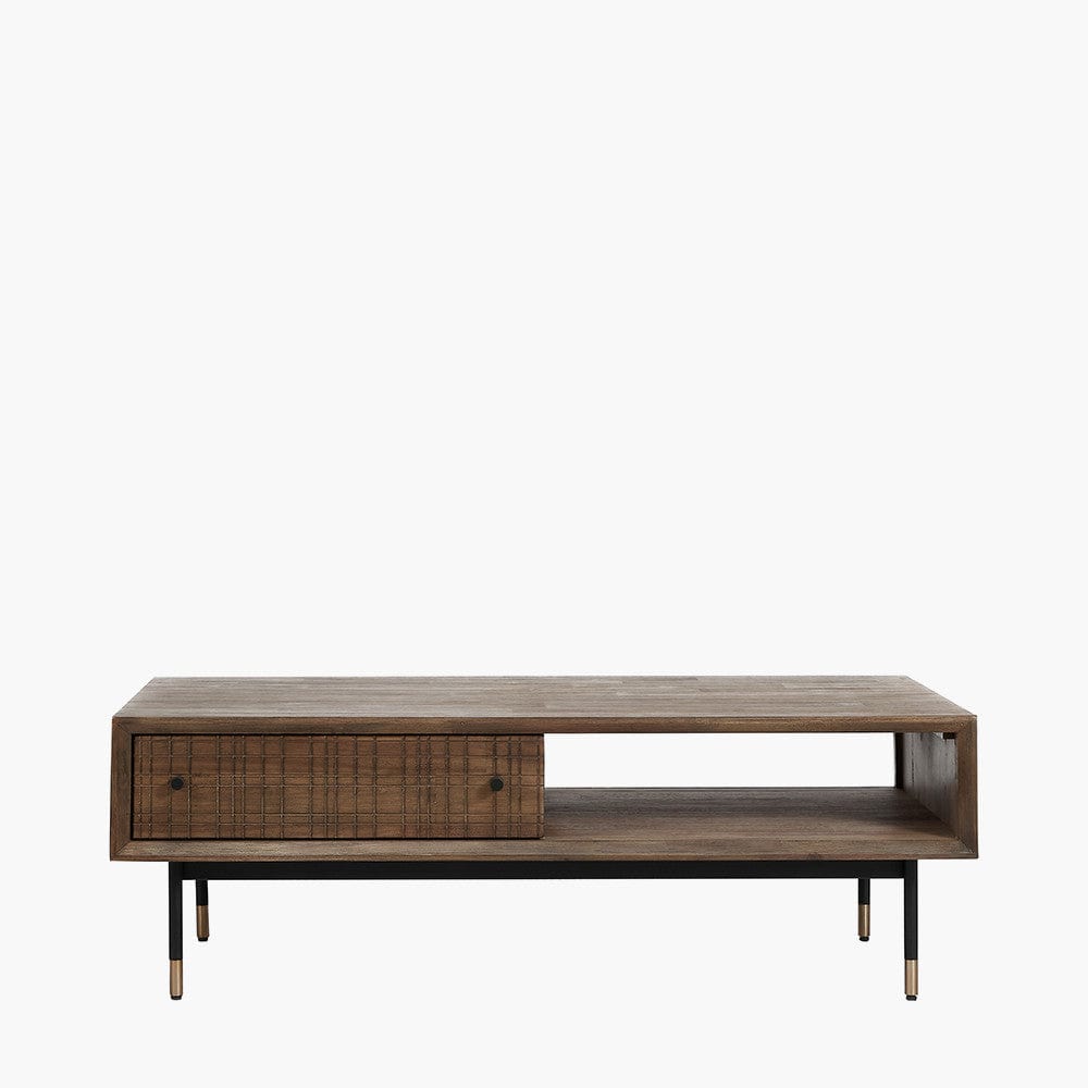 Arte Acacia Wood 2 Drawer Coffee Table.