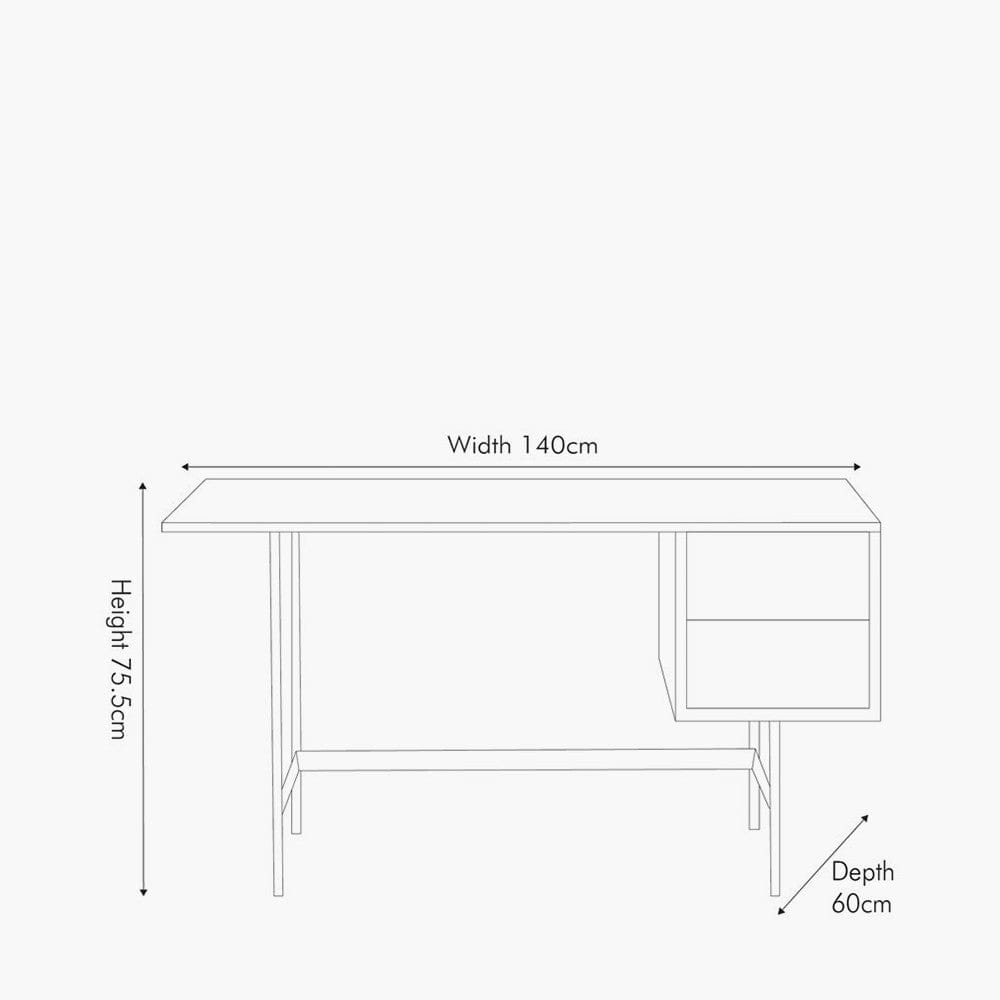 Pacific Lifestyle Living Arte Acacia Wood 2 Drawer Desk House of Isabella UK