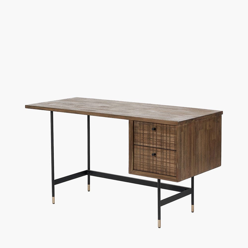 Arte Acacia Wood 2 Drawer Desk.
