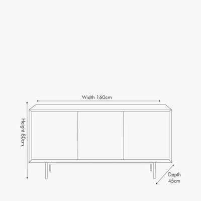 Pacific Lifestyle Living Arte Acacia Wood 3 Door Sideboard House of Isabella UK