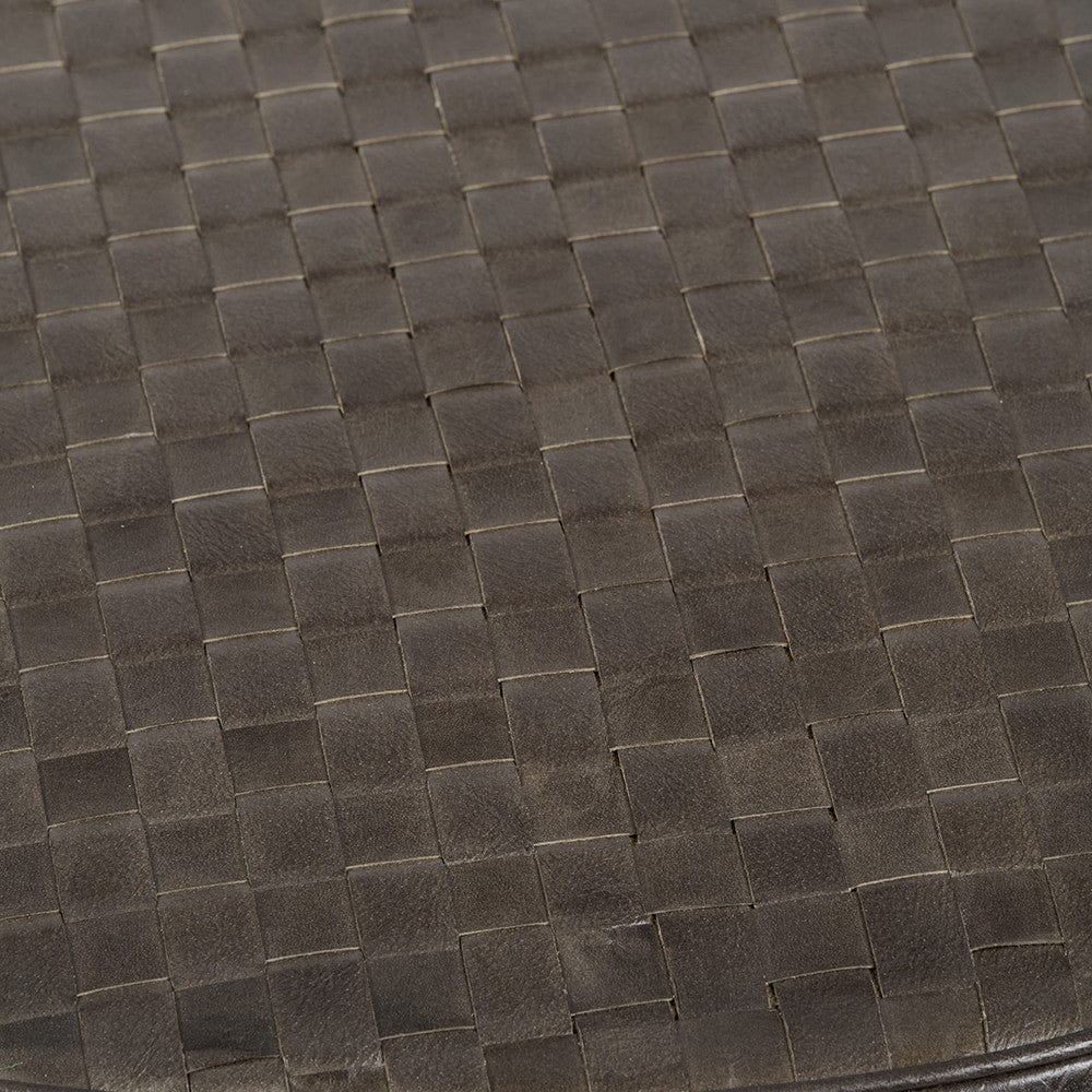 Arturo Peppercorn Leather Storage Pouffe.