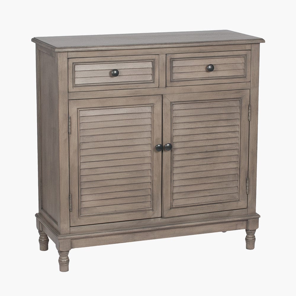 Ashwell Taupe Pine Wood 2 Drawer 2 Door Unit K/D.