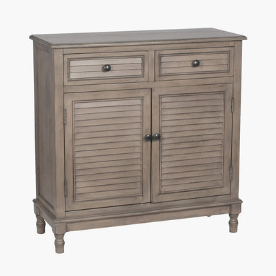 Pacific Lifestyle Living Ashwell Taupe Pine Wood 2 Drawer 2 Door Unit K/D House of Isabella UK