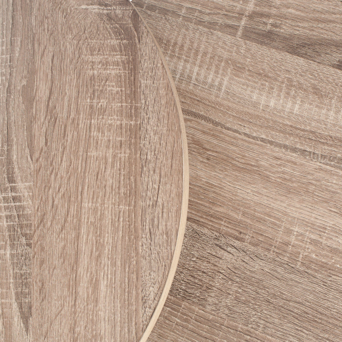 Atri Dark Wood and Black Metal Round Coffee Table.