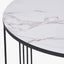 Atri White Marble Veneer and Black Metal Coffee Table.