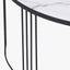 Atri White Marble Veneer and Black Metal Coffee Table.