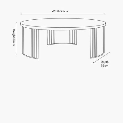 Pacific Lifestyle Living Atri White Marble Veneer and Black Metal Coffee Table House of Isabella UK