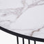 Atri White Marble Veneer and Black Metal Coffee Table.