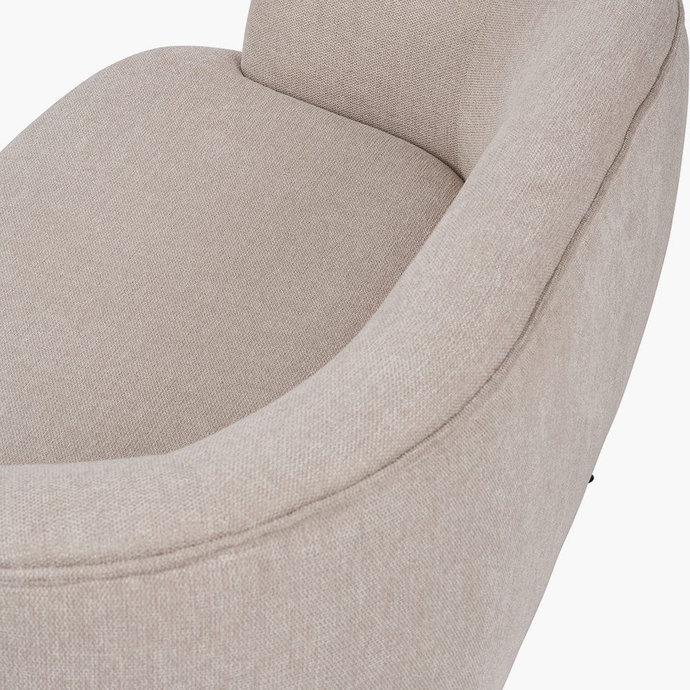 Aviana Natural Chenille and Black Metal Sofa.