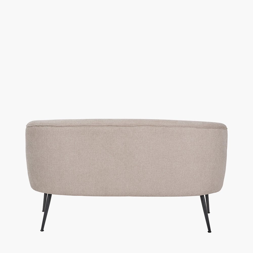 Aviana Natural Chenille and Black Metal Sofa.