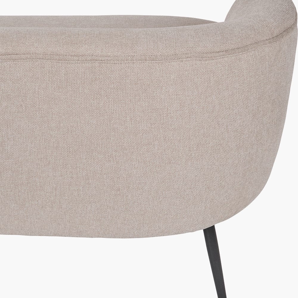 Aviana Natural Chenille and Black Metal Sofa.