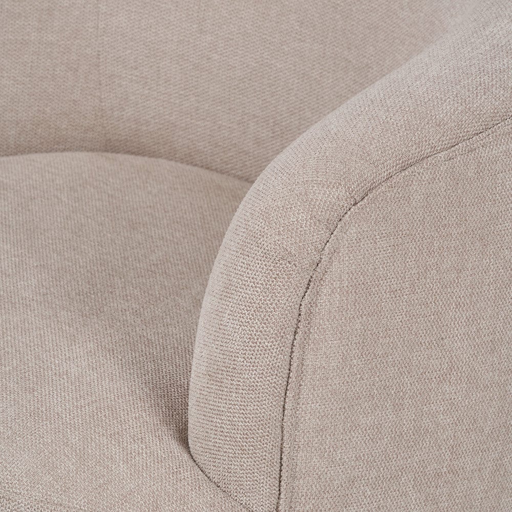 Aviana Natural Chenille and Black Metal Tub Chair.