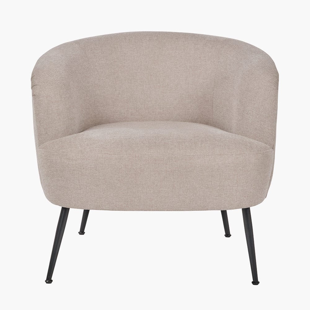 Aviana Natural Chenille and Black Metal Tub Chair.