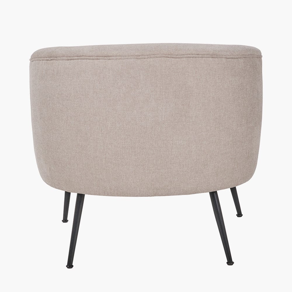 Pacific Lifestyle Living Aviana Natural Chenille and Black Metal Tub Chair House of Isabella UK