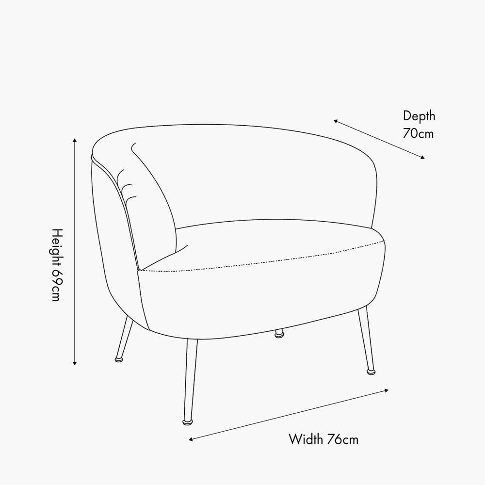 Aviana Natural Chenille and Black Metal Tub Chair.