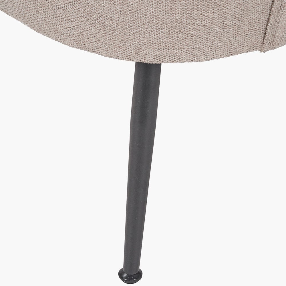 Aviana Natural Chenille and Black Metal Tub Chair.