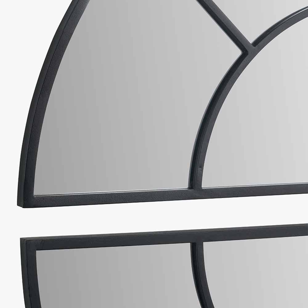 Black Metal 2 Half Moon Section Wall Mirror.