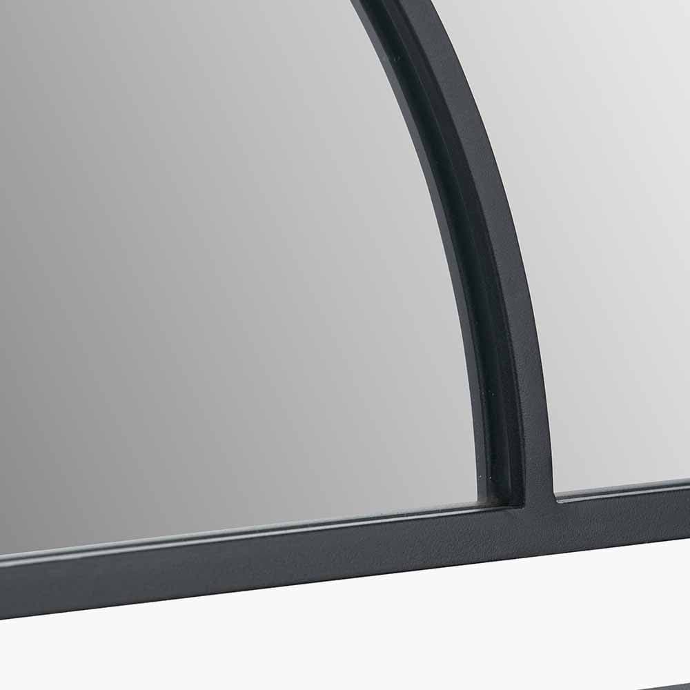 Black Metal 2 Half Moon Section Wall Mirror.