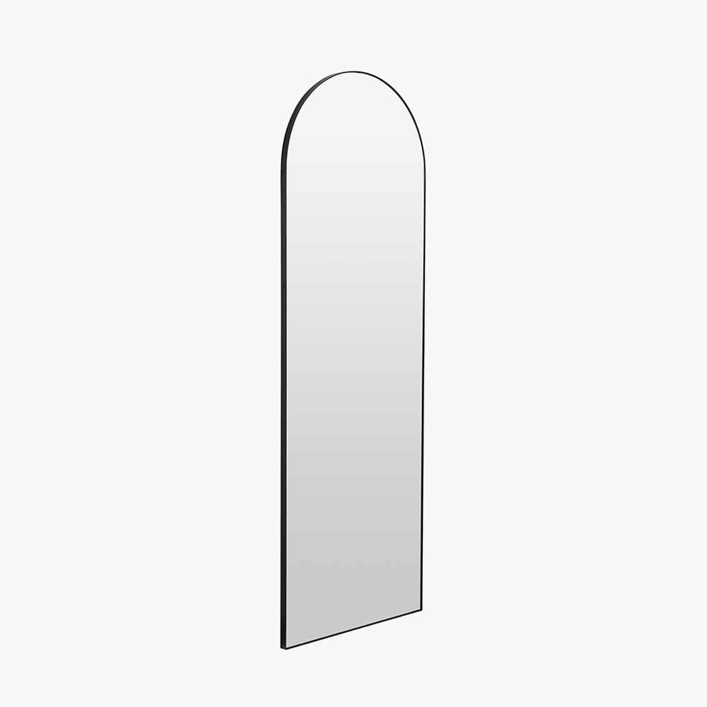 Black Metal Slim Frame Arch Floor Mirror.
