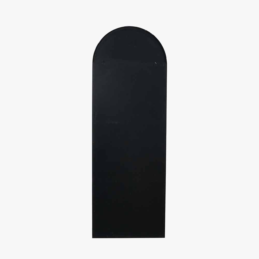 Black Metal Slim Frame Arch Floor Mirror.