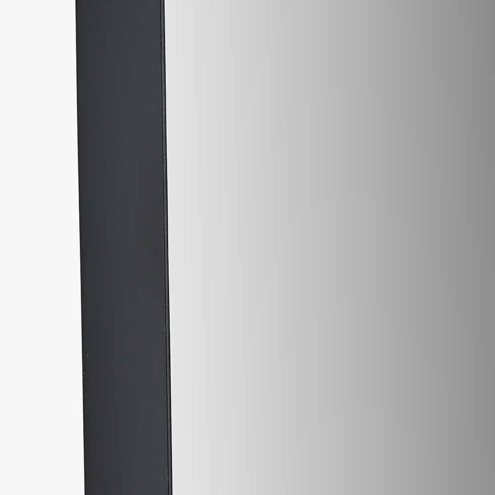 Black Metal Slim Frame Oval Wall Mirror.