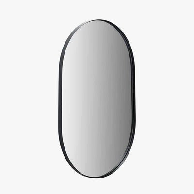 Pacific Lifestyle Living Black Metal Slim Frame Oval Wall Mirror House of Isabella UK